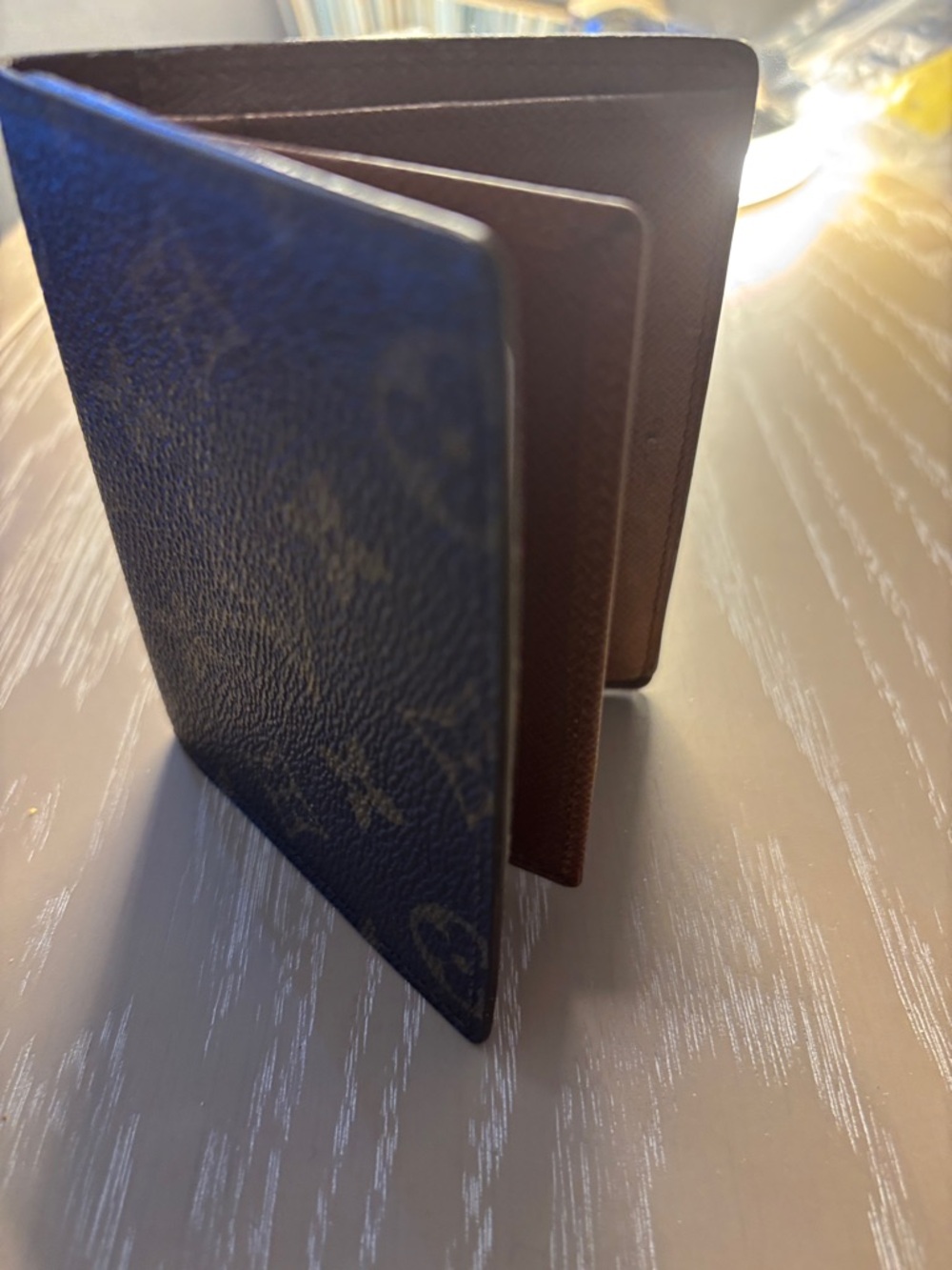 Louis Vuitton Monogram Canvas Card Holder in tan and Brown